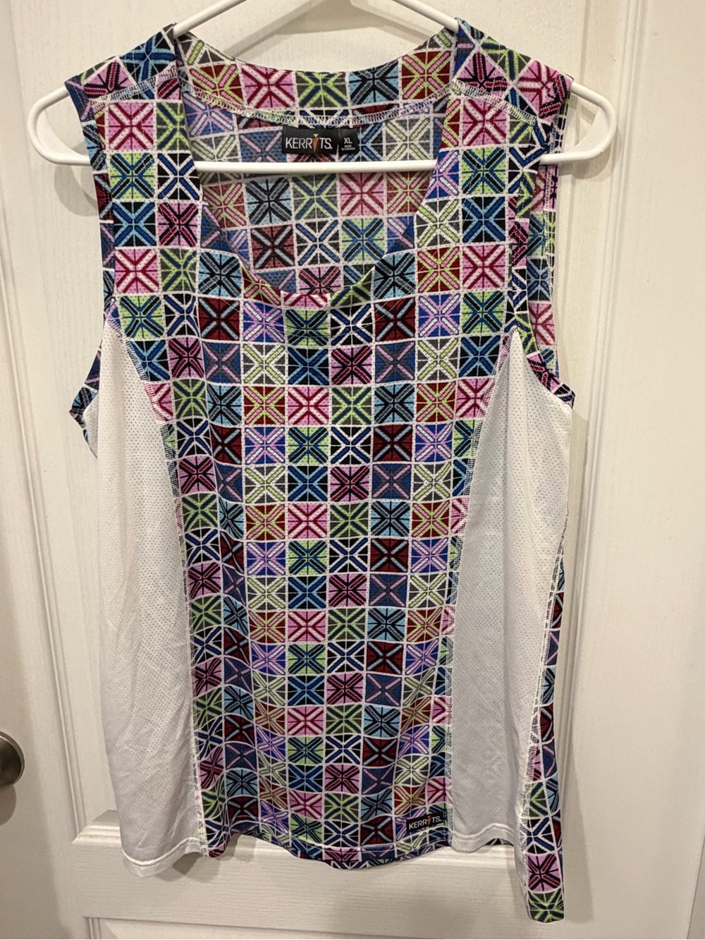 Kerrits Multicolor Geometric Tank with White Mesh Panels